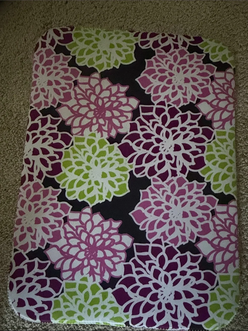 Macbeth Collection by Margaret Josephs Black Pink Lime Floral Tablet Sleeve
